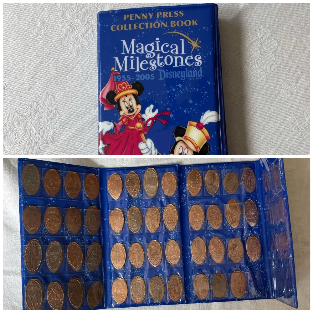 Disneyland Penny Press Collection Book W/ Pressed Pennies Included